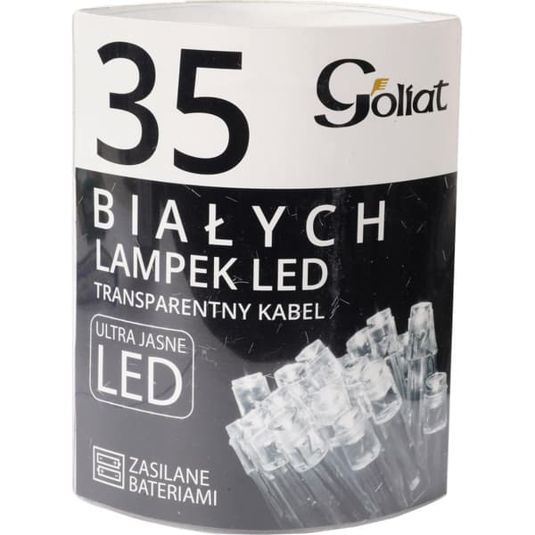LED joulukuusen valot 35 kpl, viileä valkoinen, toimii 2xAA paristolla (paristot eivät sisälly) - Sisäkäyttöön
