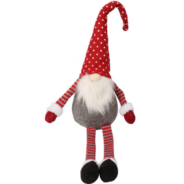 Plysch sittande tomte med hängande ben, stor storlek