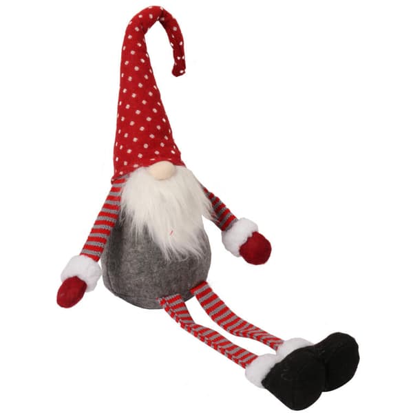 Plysch sittande tomte med hängande ben, stor storlek