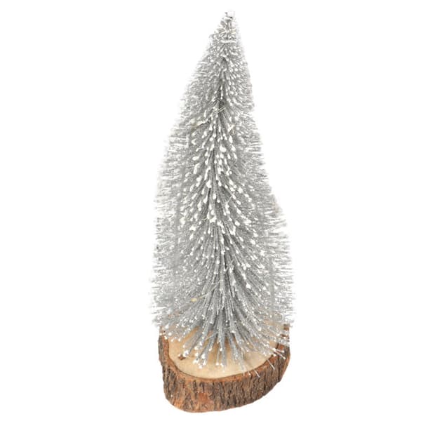 Joulukuusi LED-valolla puisessa rungossa, akkukäyttöinen, 30 cm