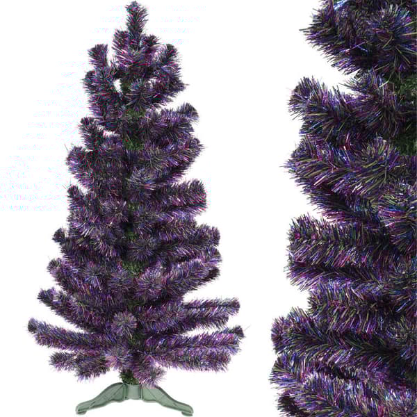 Sisä joulukuusi Fluo Vihreä-violetti 90 CM valotehosteella