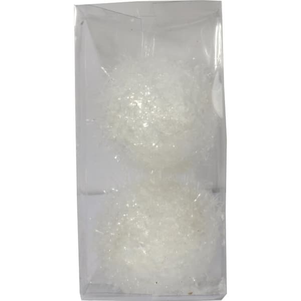 Set med 2 vita frigolitkulor 10cm - Snöbollar för juldekoration