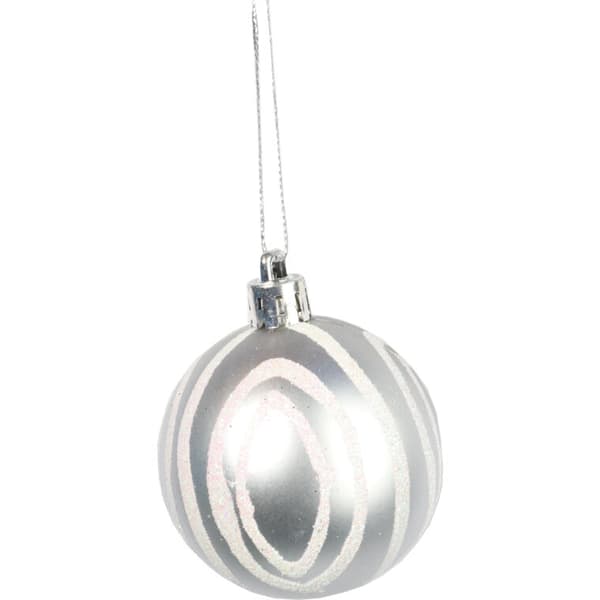 Set med 9 grafitfärgade julkulor i plast, 6 cm.