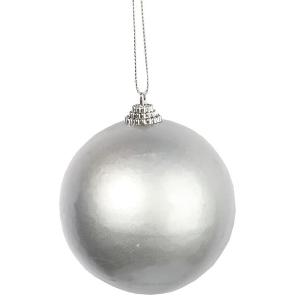 Set med 2 matta plastkulor 8 cm - Silverfärg