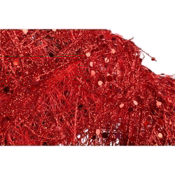 Rød sisalklokke med glimmer, 27 cm