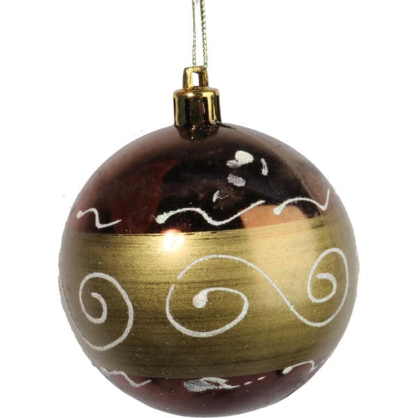Purppuran ja kullan muoviset joulukorut, joissa on 9 kpl Glitter Decor, 6 cm