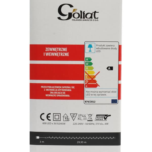 Joulukuusen valot LED-ketju 600kpl Outdoor Cool White 30m IP44 Verkotettu
