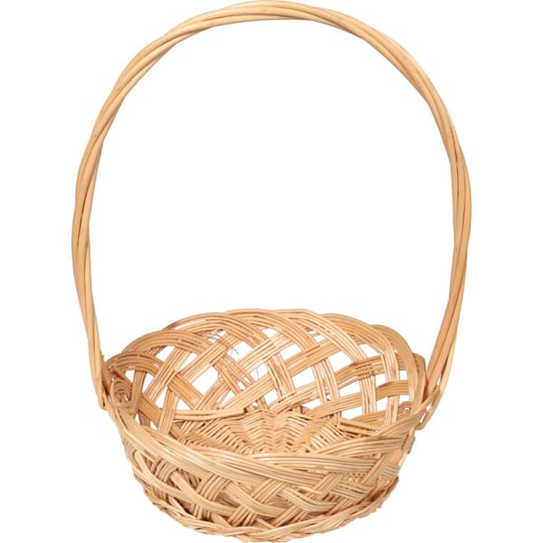 Flätad påskkorg för välsignelse av mat och dekorationer, 35 cm höjd, 22 cm diameter, 8,5 cm djup