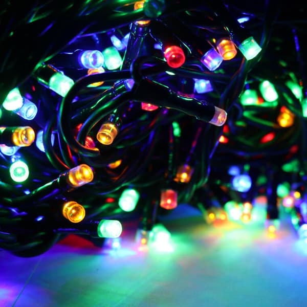 200 LED-julgransbelysning med flerfärgad blixteffekt, inomhus