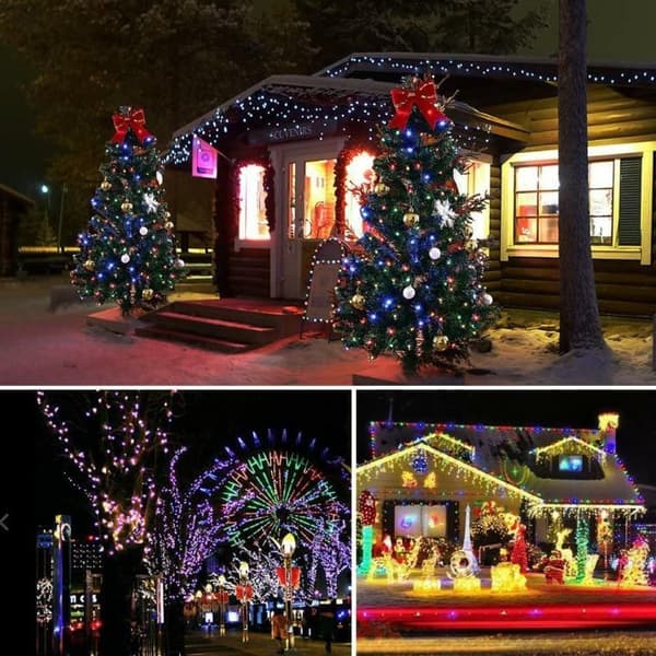 200 LED-julgransbelysning med flerfärgad blixteffekt, inomhus