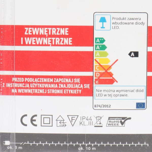 200 joulukuusenlamppujen sarja LEDillä, punainen, verkkovirta, ulkoisia olosuhteita kestävä, puolalainen jakelu