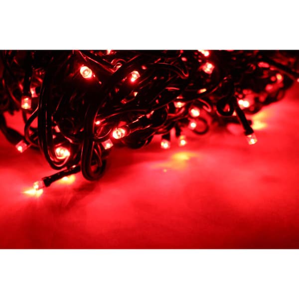 Icicle 100 LED punainen valoverho liitäntäpistokkeella, säänkestävä, ulkokäyttöinen IP44