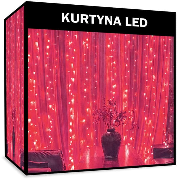 Icicle 100 LED punainen valoverho liitäntäpistokkeella, säänkestävä, ulkokäyttöinen IP44