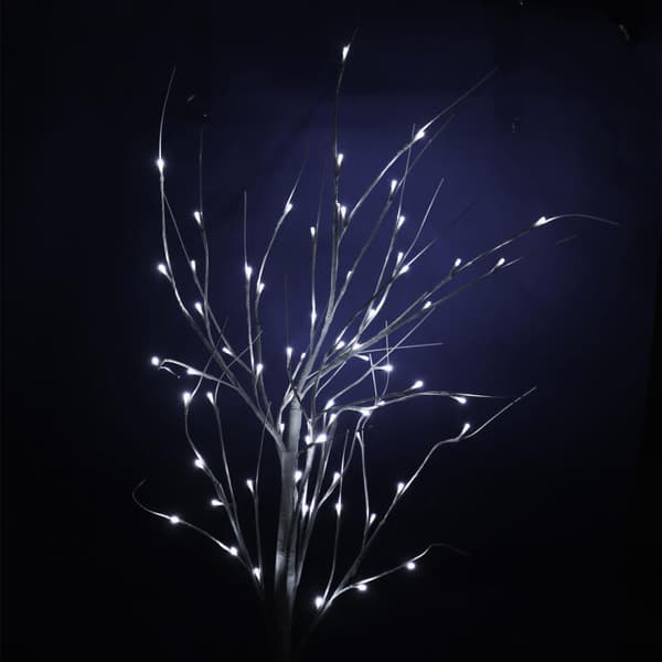 Koristeellinen joulukuusi LED-valolla 64 valoa, korkeus 150 cm, valkoinen väri, verkkovirta, ulkokäyttöön IP44