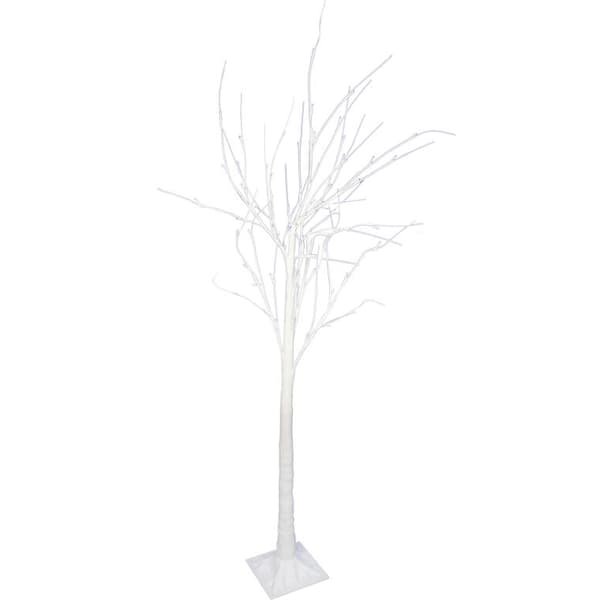 Koristeellinen joulukuusi LED-valolla 64 valoa, korkeus 150 cm, valkoinen väri, verkkovirta, ulkokäyttöön IP44