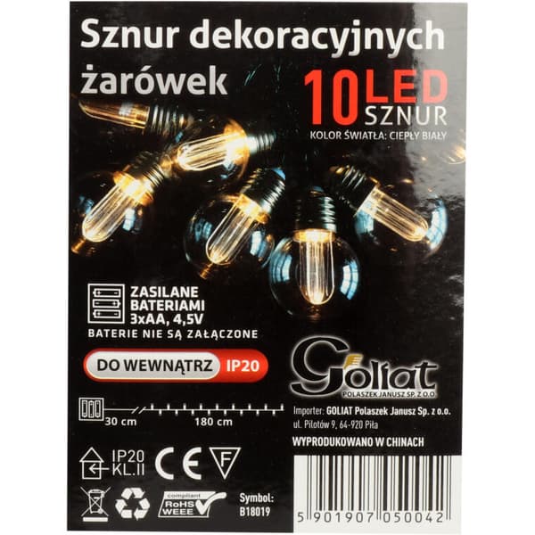 10 LED dekorative snorelamper
