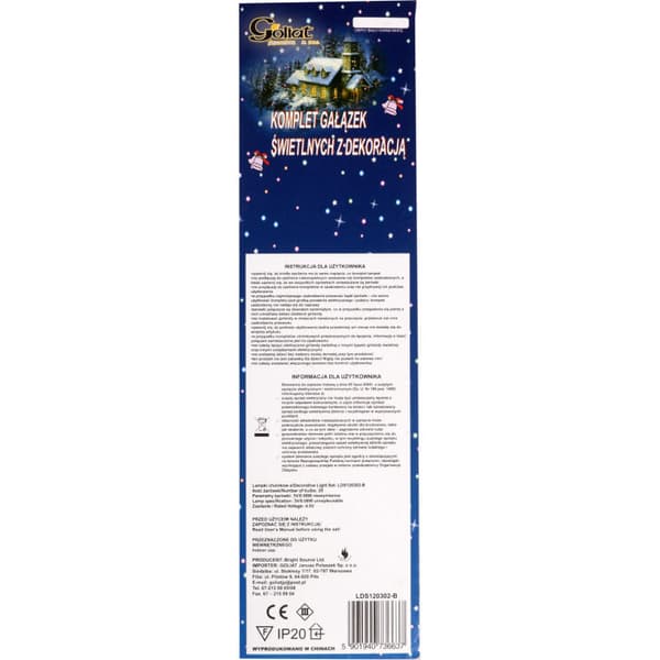 Vit, LED-ljusdekoration - Kvistar, Höjd 120 cm, Användning inomhus