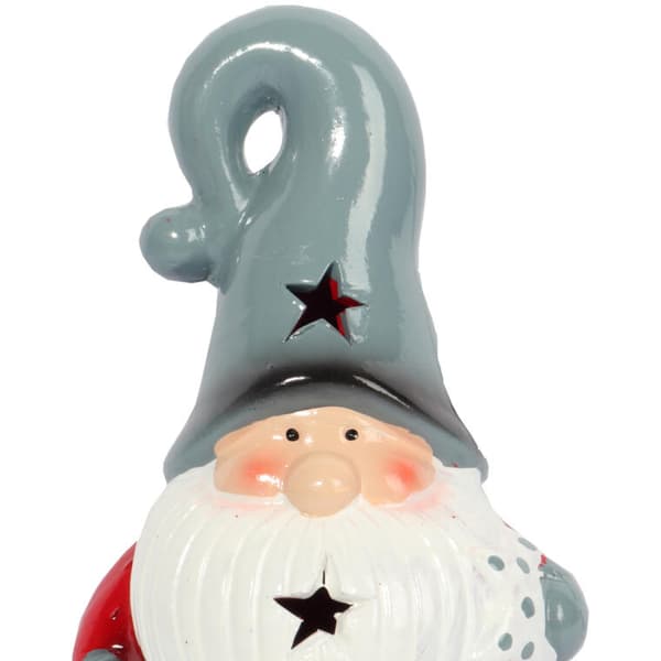 Keramisk jultomte LED juldekoration, 15 cm