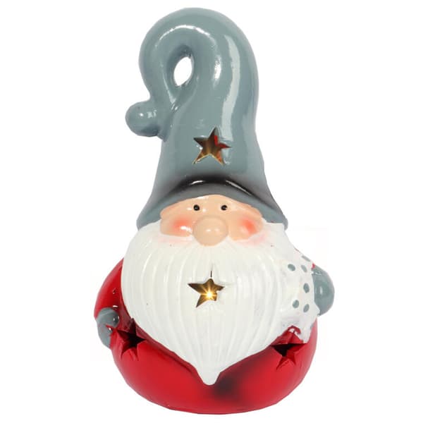 Keramisk jultomte LED juldekoration, 15 cm