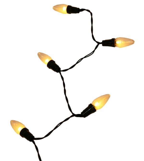 Energiaa säästävät JUMBO joulukuusen valot - 40 LED-kynttilää, lämmin valkoinen valo, 8,9 m, verkkovirta