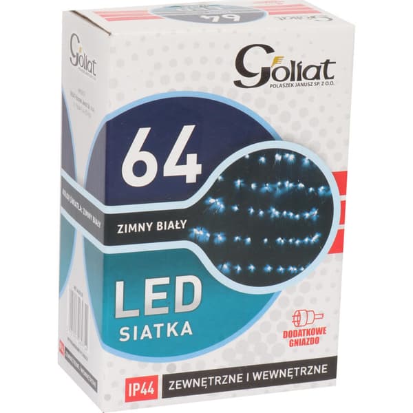 LED-ljusridå 1x1m för utomhusdekoration, kallvitt ljus, väderbeständig, 64 dioder, grön kabel