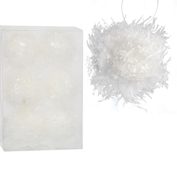 Setti 6 kpl valkoisia styroksipalloja, lumipallon muotoisia 6 cm