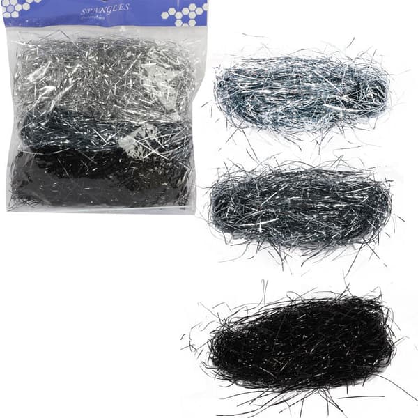 Änglahår till julgran, silversvart, julglitter, 7 g