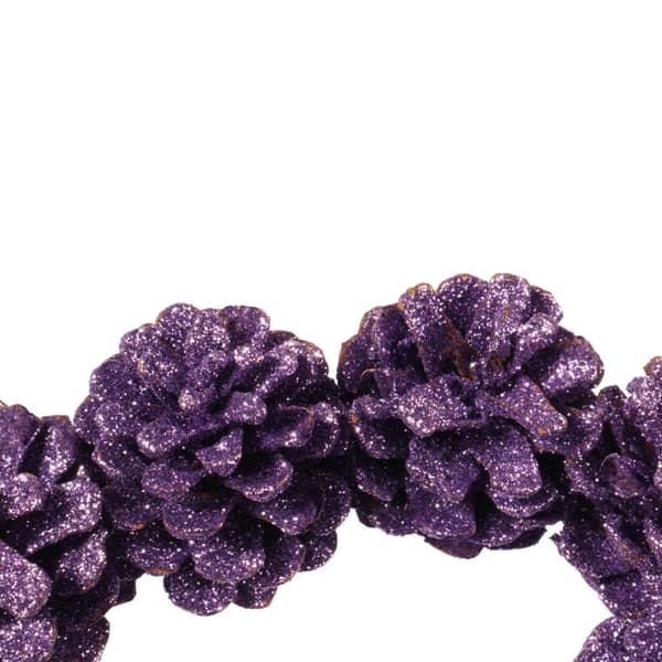 Dekorativ julkrans av lila glitterstrutar, 18 cm