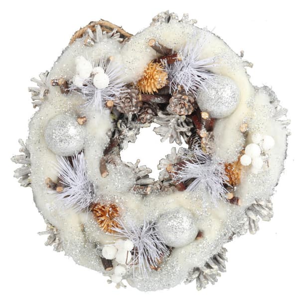 Julkrans dörrdekoration 26 cm vit