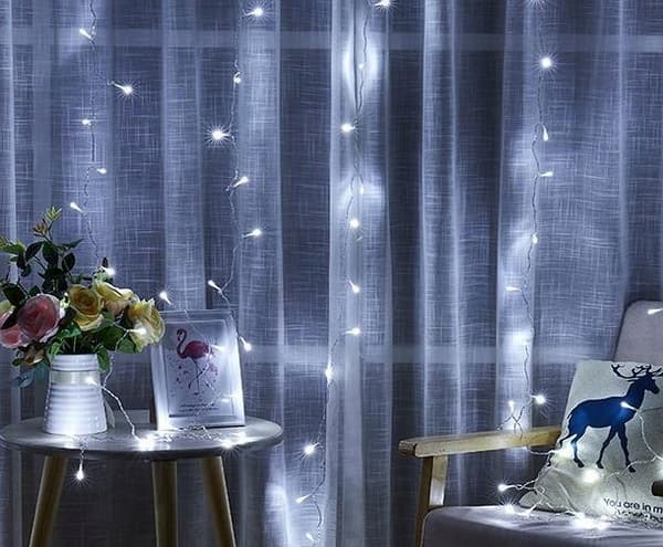 STORT LYSGARDIN 3X3m DENSITET LED-LYGTER TIL BRYLLUP KOLHVID 230V