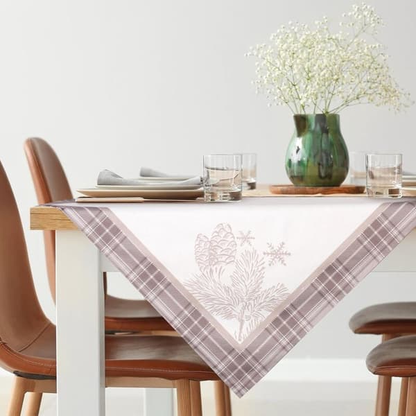 JOULUPÖYTÄLIINA HOLLY 85 X 85 CM BEIGE