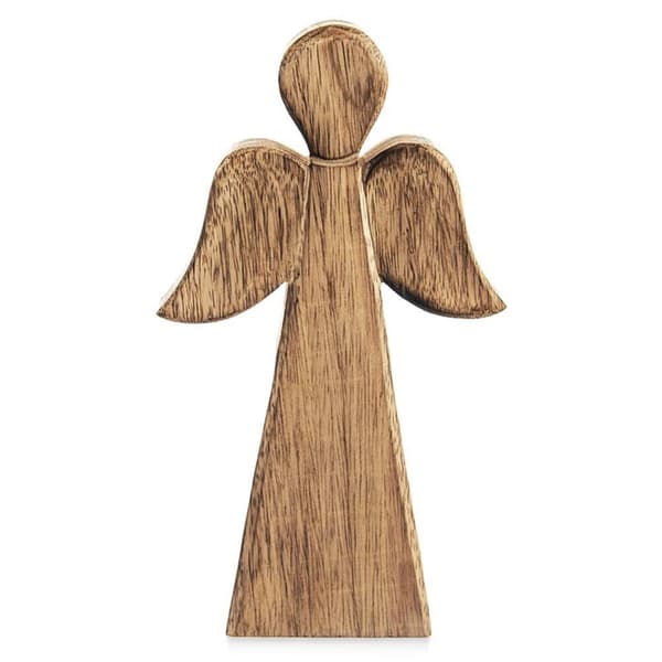 Englefigur af træ 13x24 cm