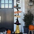 Pikkukuva 2 / 5: Valoisa Halloween-puinen noidan luuta, käsintehty muotoilu, karmiva hehku, rustiikkinen vintage-koriste