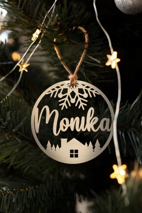 Trækugler med NAME 1PC Personliggjort til juletræsferiegave