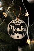 Miniatyrbillede 2 af 5: Trækugler med NAME 1PC Personliggjort til juletræsferiegave