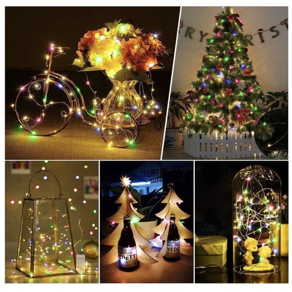 50x LED flerfarvede ledningslys 5M + fjernbetjening, drevet af USB