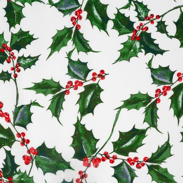 TORI Jouluinen vuodevaatteet setti 220x200 Eurofirany valkoinen vihreä kukkiva holly
