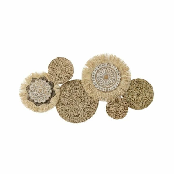 Vægdekoration DKD Home Decor Hvid Natur 127,6 x 7 x 66,7 cm
