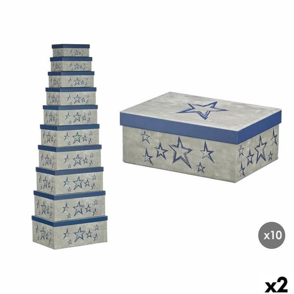 Dekorativ boks Pincello 66 Blå Pap (2 enheder)