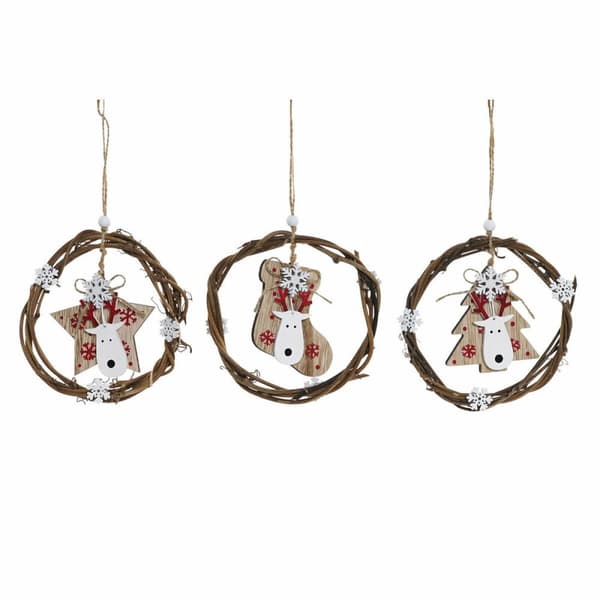 Joulukuusenpallo DKD Home Decor Puu (3 pcs) (14 x 1 x 18 cm)