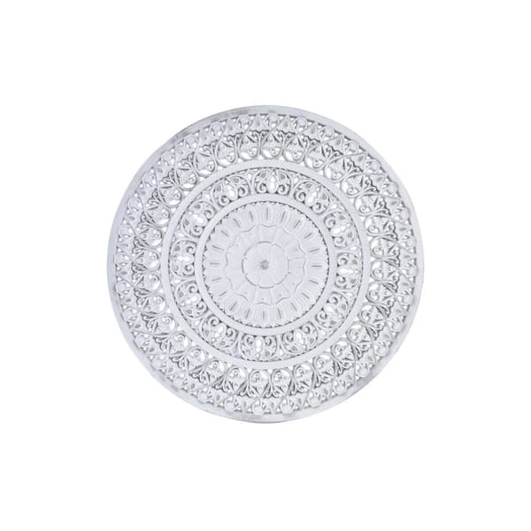 Vægdekoration DKD Home Decor MDF Hvid Mandala (60 x 2 x 60 cm)