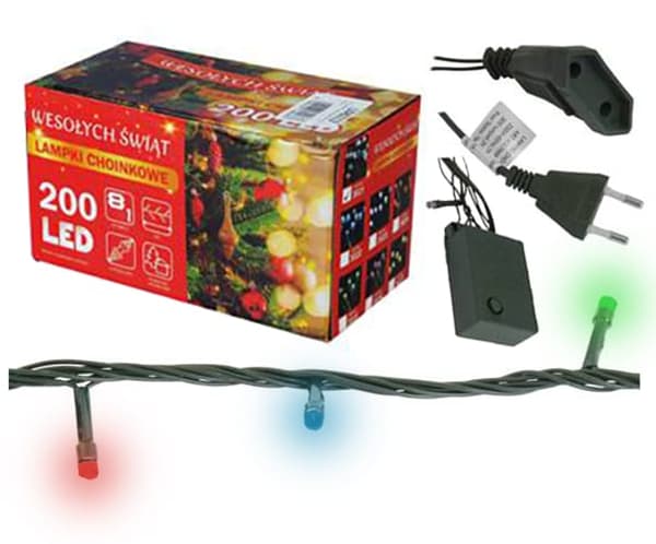 RGB-moniväriset joulukuusenvalot (200 LEDiä, 16 m)