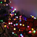 Miniatyrbillede 6 af 11: JULETRÆSLYSER UDENDØRS HAVE 250 LED 5M FARVERIGE DEKORATIVE KUGLER