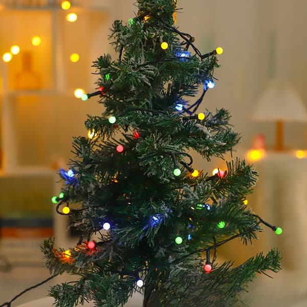 JULETRÆSLYSER UDENDØRS HAVE 250 LED 5M FARVERIGE DEKORATIVE KUGLER
