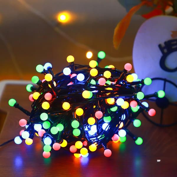 JULETRÆSLYSER UDENDØRS HAVE 250 LED 5M FARVERIGE DEKORATIVE KUGLER