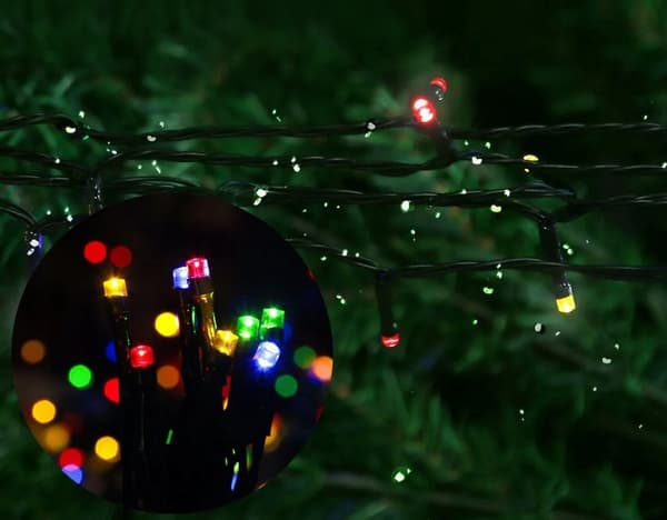 JULGRANSLJUS FÖR UTOMHUS/INOMHUS 100 LED 10M FÄRGGLADD DEKORATIV