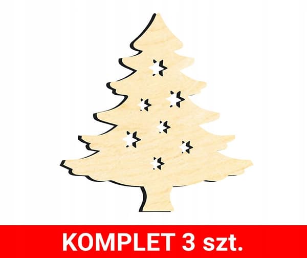 JULETRÆSPYNT, TRÆ, Z36, 3 stk.