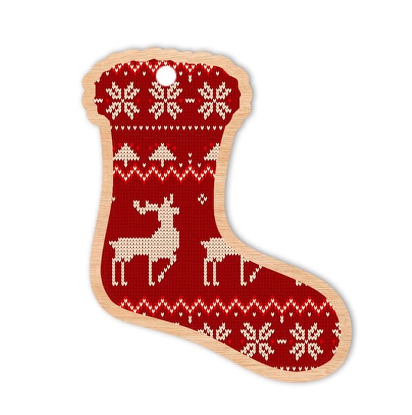JULGRANSDEKORATIONER TRÄ D40 strumpa
