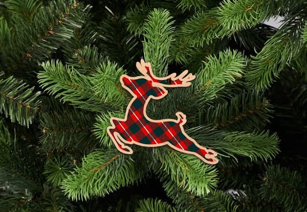 JULGRANSDEKORATIONER I TRÄ D57 renar