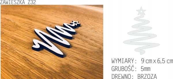 JULETRÆSPYNT I TRÆ Z32 3 stk.